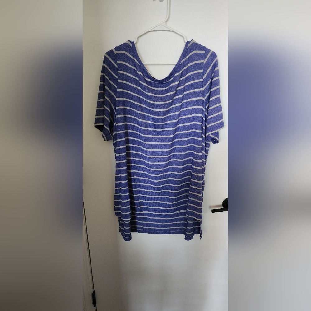 Lane Bryant Blue and White Striped Tunic